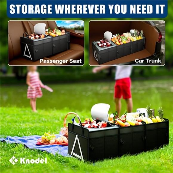 Sturdy Car Trunk Organizer with Premium Insulation Cooler Bag, Heavy Duty - Picture 5 of 7